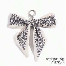 新款高端真丝丝巾蝴蝶结包饰，百搭钥匙扣，复古格纹腰果花包包吊坠配饰 - 彩色 - 查看 7