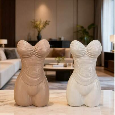 女性人体造型花瓶，女性化造型花盆，现代家居装饰，艺术桌面花瓶，可插花束和干花，裸体躯干雕塑，送给她的礼物