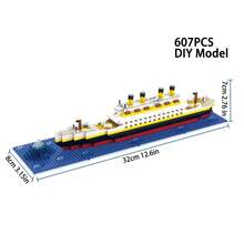 Mini Luxury Cruise Ship Building Blocks Set, 3D Assembly Micro Bricks Kit, STEM Educational Collectible Model Toy - Multicolor - View 7