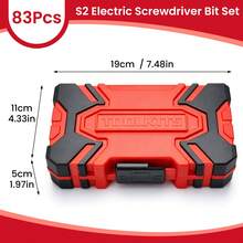 83-Piece Ratchet Socket Screwdriver Bit Tool Set, Multi-Function Repair Kit With Portable Case - A-Red - View 2