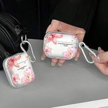 Lily Flower Earphone Case Phalaenopsis Orchid Earphone Case "Everything Happens For A Reason" Slogan Earphone Case Transparent Earphone Case With 1 Earphone Case Strap Clip, Compatible With Earphones, Compatible With Pro 3 Case, Compatible With Pro (2nd Generation), Compatible With 3, Compatible With Pro, Compatible With /2, Compatible With 4 Case Cover - Multicolor - View 3