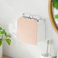 Poeland Caja de almacenamiento montada en la pared organizador de artículos pequeños para serlls sanitarias - rosado - Ver 2