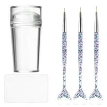 Bộ cọ vẽ móng nghệ thuật, kèm dụng cụ dập móng, bộ dụng cụ làm móng tại nhà (5 món) - Nhiều màu - Xem 1