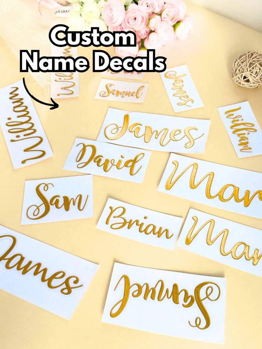 Customized Letter Labels, Personalized Name Stickers Suitable For Glass Bottles And Boxes, Wedding Decor Sphere Font Customized Name And Text, Personalized Vinyl Labels, Wedding Vinyl Stickers, Wedding Identification Stickers