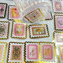 50 piezas Sello de amor Pegatinas de lámina caliente Bolsa creativa Pegatinas de grafiti transparentes de PET Pegatinas decorativas Material de cuaderno Decoración Botella de agua Maleta Pegatinas Regalo de recompensa - Multicolor - Ver 10