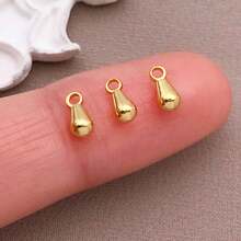 10pcs Premium Gold DIY Jewelry Charms Set – Heart, Star & Teardrop Pendants For Handmade Bracelets, Necklaces & Earrings – Perfect For Valentine's Day, Birthday & Wedding Gifts - Gold - View 11