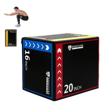Caja de salto pliométrica de espuma 3 en 1, altura ajustable 16/20/24 pulgadas, superficie antideslizante, fácil de limpiar, para entrenamiento en el gimnasio del hogar, multicolor