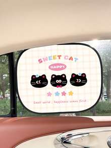 1pc Cartoon Cat Static Cling Sunshade, Adsorption Sunscreen Shade For Car Side Window - Sunshade - View 7