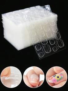 50 miếng/1200 miếng dán keo móng tay siêu dính, miếng dán móng tay siêu mỏng chống thấm nước. - Trong sáng - Xem 3