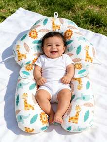 Nuevo cojín para bebé, cojín suave para bebé, cojín anti-cabeza plana, cojín de cuatro estaciones de uso dual para acunar al bebé, diseño de terciopelo suave con hojas y plumas, regalo para recién nacidos, versión mejorada de cojín para bebé unisex - Escribe un - Ver 10