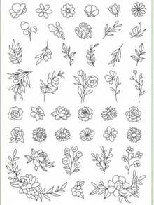 水溶性刺绣图案稳定剂，花卉主题刺绣棒和针迹纸，预印花环蝴蝶图案，适合手工缝纫爱好者和初学者 - A248 - 查看 15