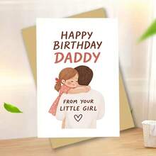 1pc Happy Birthday Card For Dad From Daughter - Perfect For Father's Birthday Celebration, Expressing Love And Appreciation With Cute Heart Design - One Size Fits All - View 6