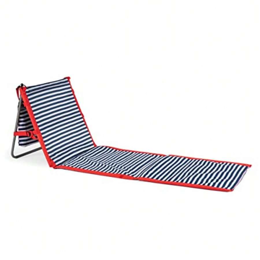 Beachcomber Portable Lounger - Soft Beach Mat Chair - Blue Pinstripe - Sọc xanh - Xem 1