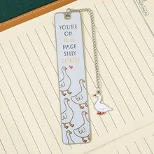 Adorables marcapáginas para amantes de los libros, marcapáginas de ganso tonto de metal, marcapáginas con patrones únicos que hacen regalos perfectos para bibliófilos, ideales para lectoras femeninas. - Ganso - Ver 6