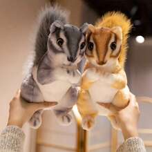 BLUESLEMON Realistic Squirrel Plush - 7.48'' Kawaii Chipmunk Stuffed Animal, Soft Gray & Stuffed Doll For Bedtime, Decor, Collectors - Rag Doll Photo Prop For Home Room Decoration - Multicolor - View 8