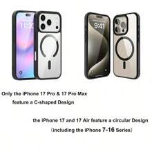 磁吸式透明手机壳，兼容 17/16/15/14 Plus/13/12/11/XR/XS/X/7/8 Pro/Mini/Pro Max - 支持 MagSafe 无线充电 - 黑色 - 查看 6