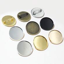 5pcs 25mm Inner Size Metal Brooch Cabochons Blank Base Setting Bezel Tray DIY Jewelry Making Accessories Findings - Brooch - View 8