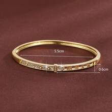 1pc Personalized Numeric Design Cubic Zirconia Inlaid Women Bracelet - Multicolor - View 5