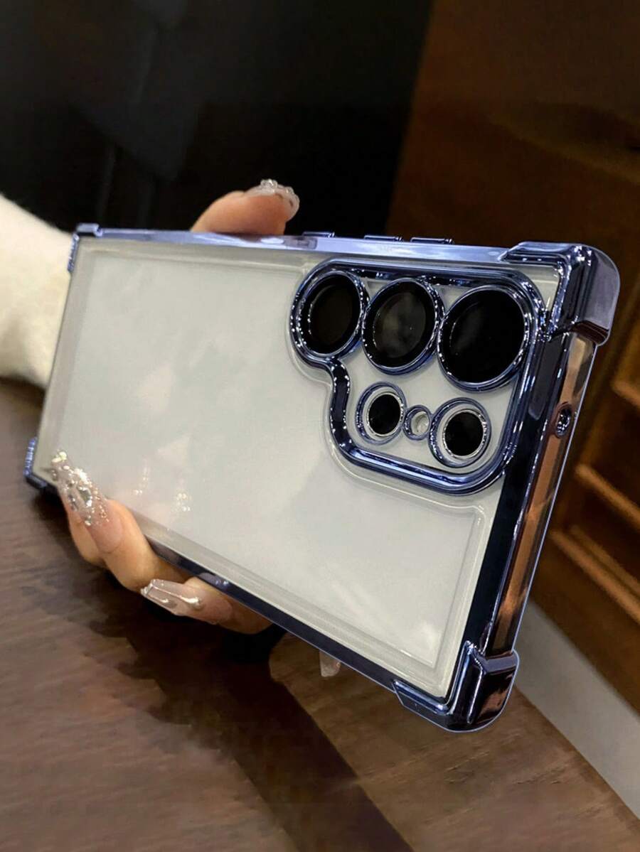 适用于三星 Galaxy S26 Ultra、S25 Ultra、S24、S23 Ultra、S22 Ultra 的豪华防震透明镜头保护壳，混合防摔保护套