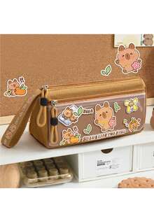 1 Stück Cord-Federmäppchen, großes Fassungsvermögen, weiches Reißverschluss-Federmäppchen, Kosmetiktasche, Schul- und Büro-Schreibwarenbeutel, Lernmittel Stiftbeutel, kreatives Geschenk geeignet für Thanksgiving, Weihnachten, Geburtstag, Halloween, Schulanfang - Einzelstück - Übersicht 15