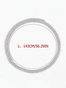 Dây chuyền pha lê lấp lánh 143cm (không có khóa càng cua, không có dây nối dài), 4 cách đeo. - Dây chuyền dài-bạc - Xem 6