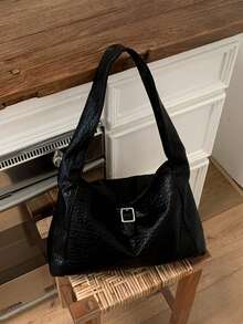 Túi đeo chéo nữ phong cách retro, mẫu mới về, túi đeo vai cao cấp, dung tích lớn, đa năng. - màu đen - Xem 5