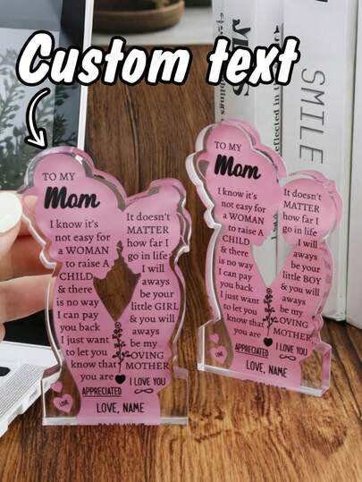 ของขวัญป้ายอะคริลิกสำหรับแม่, ของตกแต่งที่ระลึกรูปหัวใจส่วนบุคคลสำหรับจัดแสดงในบ้าน, เครื่องประดับตั้งโต๊ะสไตล์โรแมนติกสำหรับชั้นวางในห้องนั่งเล่น, ไอเดียของขวัญวันแม่พร้อมข้อความที่กำหนดเอง, ของขวัญวันเกิดที่มีความหมายสำหรับแม่, ของขวัญป้ายแสดงความขอบคุณที่ระลึกที่ปรับแต่งได้จากลูกสาวสำหรับของขวัญวันหยุด