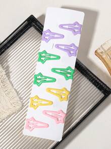 10 chiếc kẹp tóc hình ngôi sao ombre lấp lấp lánh, không gây hư hại, ngọt ngào và giản dị cho học sinh. - Phối màu - Xem 10