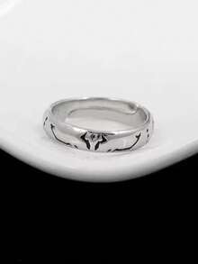1 pieza Anillo de metal neutro ajustable, regalo con temática del anime [Título] - Plateado - Ver 4