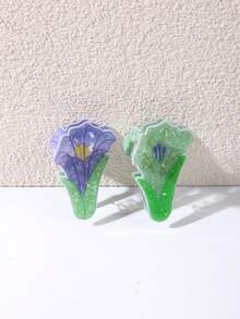 2 piezas de pinzas para el cabello con flores de tulipán frescas y dulces, pinza elegante para moño medio en la parte posterior de la cabeza, pinzas sin costuras para coleta para niñas, adecuadas para salidas, deportes, compras, fiestas, reuniones, cenas, vacaciones, actuaciones, té de la tarde, accesorios versátiles para el cabello, regalo ideal para el Día de San Valentín, Acción de Gracias, regreso a la escuela, cumpleaños, vacaciones - Multicolor - Ver 7