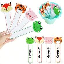 hoojojo 10/40 Thẻ trắng có thể xóa, hình hổ, ếch, cáo và heo con, thẻ học viết xóa được, dụng cụ hỗ trợ giảng dạy trong lớp học, thẻ luyện viết hình động vật tự làm, đồ dùng học tập cho trẻ em, đạo cụ trò chơi tương tác cho năm học mới. - Nhiều màu - Xem 2