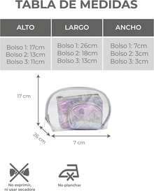 Iridescent Travel Makeup Bag Super Functional Cosmetic Organizer - 設定 Tornasol - 查看 4