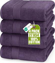 Utopia Towels Luxurious Bath Towels Set, 27 X 54 Inches 100% Ring Spun Cotton, 4 Pack, Beige - 李子 - 查看 4
