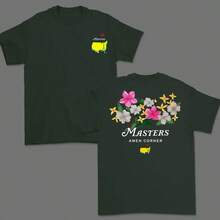 Masters Amen Corner Golf Shirt, Soft Vintage Cotton T-Shirt, Breathable Classic Collar, Casual Menswear,  Sportswear Giftsummer Outfits For Women - Forest Green - 查看 1
