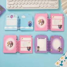 1 pieza Cuaderno espiral Wizard A7, Diario de hojas sueltas con estilo de dibujos animados coreanos asimétricos, regalo de papelería linda (estilo aleatorio) - Multicolor - Ver 5