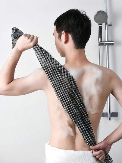 1/2pcs Japanese Style Exfoliating Bath Towel, Easily Lathering Shower Scrub Brush For Men And Women, Sauna Towel, Korean Exfoliating Back Scrubber, Thick Bathing Sponge