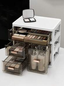 Cosmetics Storage Box, Desktop Drawer Style Skincare Storage Cabinet, Divided Compartments Lipstick Sorting Box, Jewelry Display Rack | Vanity Organizer, Makeup Holder, Beauty Case, Countertop Jewellery Stand | Graduation Gift For Her, Mother'S Day Present, Father'S Day Gift - Multicolor - View 4