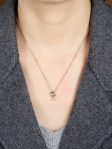 1. Mặt dây chuyền trang sức hình học tinh tế đính đá Zirconia, thời trang và đa năng, phù hợp đeo hàng ngày. - vòng cổ hình học - Xem 5