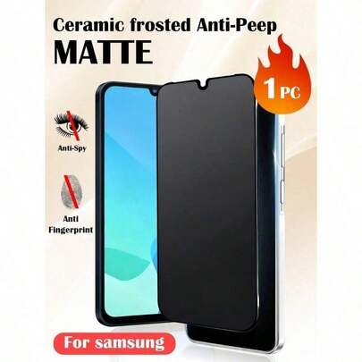 1pc Privacy Screen Protector Compatible With Samsung Galaxy A56, Matte Ceramic Privacy Film, Flexible TPU Privacy Screen Protector, Non-Glass Privacy Ceramic Protective Film, Compatible With Galaxy A17 A16 A15 A14 A13 A12 A26 A25 A24 A23 A22 A36 A35 A34 A33 A32 A56 A55 A54 A53 A52 A07 A06 A05 A05S A04 A03 Series [No Fingerprint Support], Easy To Install, Compatible With Phone Cases
