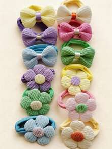 6pcs New Colorful Floral Hair Scrunchies, High Elasticity And Gentle On Hair, Perfect For Girls To Create High Ponytails, Cute And Sweet Princess Hair Accessories Hair Rubber Bands Hair Rope Elastic Hair Tie,Summer,Holiday,Travel Hair Elastics Elastic Hair Tie - Multicolor - View 9