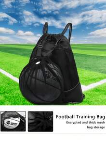 Multifunctional Sports Drawstring Net Bag Backpack With Independent Mesh Ball Storage Bag Portable Basketball Net Bag With Zipper Pocket Suitable For Men Women Basketball Soccer Volleyball And Rugby Sports Equipment Storage Basketball Gear - Multicolor - View 8