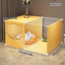 Movable Cat Cage For Indoor Home Use, Suitable For 1 Bedroom 1 Living Room 1 Bathroom, Cat House, Dog Cage, Space-Saving - Multicolor - View 2