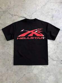Summer 2026 Boxy Fit Drop Shoulder Fit Unisex Adult Heavyweight 100% Cotton Pre-Shrunk Double Stitched Streetwear Chic Minimalist Essential Athleisure Hellstars Red X Logo Vintage Graphic T-Shirt,180g 100% Cotton,Round Neck Short Sleeve,Black Streetwear Essential For Summer Going Out,Unisex Style True To Size For Men, Fit For Women. DO4Q Men Clothes 100% Pure Cotton Casual Crew Neck Short-Sleeved T-Shirt, Slightly Elastic, Comfortable Knitted Fabric Suitable For All Seasons. - Black - View 8