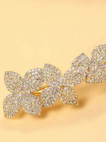 Fashionable Women's Multi-Crystal Teardrop Metal Hoop Choker Necklace - Gold - View 5