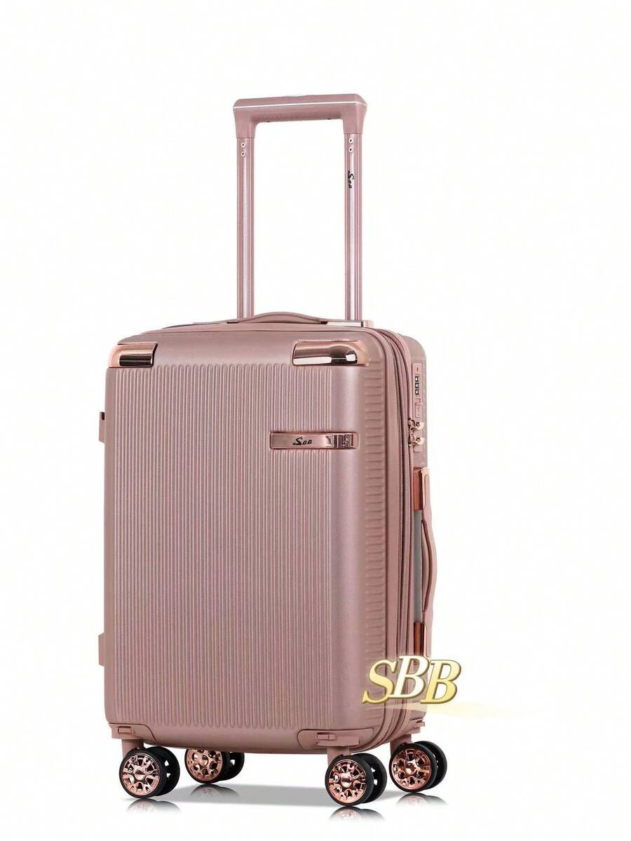 High-Quality Carry-On Suitcase, 4-Piece Double-Wheel Design, 360-Degree Rotating Wheels, 8kg Capacity. - 玫瑰金色 - 查看 1