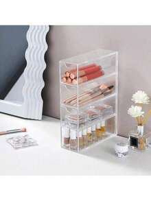 Hộp đựng kính mắt 4 tầng bằng acrylic, giá để bàn xếp chồng được dùng để đựng kính mắt, mỹ phẩm và trang sức, có ngăn kéo, dung tích lớn, có thể đặt nằm ngang hoặc dọc, hộp đựng có ngăn kéo trong suốt để bàn, thích hợp để đựng kính mắt, mỹ phẩm và son môi - Giá chống bụi, thích hợp làm quà tặng. - Nhiều màu - Xem 8