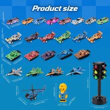 6/22pcs Children Military Toy Car Set, Including Racing Car, Tank, Fighter Jet And Other Shapes, Friction Powered Sliding, Desktop Decor, Toy Cars For Boys, Car Enthusiast Collectibles, Children's Car Toys, Gift Bag Filler, Party Surprise Gift, Classroom Reward, Back To School Gift - Multicolor - View 6