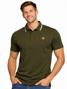 Moss Green Polo Shirt, 100% Premium Cotton, Comfortable. - 苔蘚綠 - 查看 8