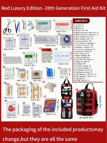 (160pcs/21pcs Set) Upgraded - Medical First Aid Kit, Outdoor Sports Earthquake Disaster Relief First Aid Bag, Home Travel Handbag Meets Basic Emergency First Aid Treatment Needs (21/15/12pcs Set) Multiple Sets Available - Multicolor - View 10