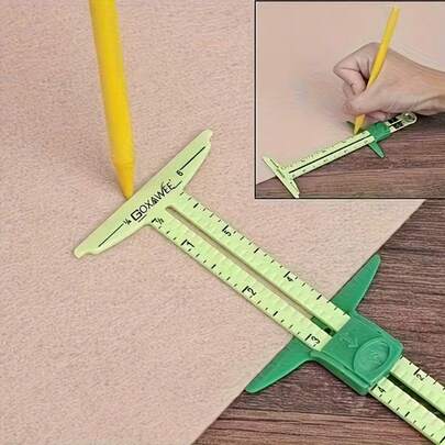 1pcMultifunctional Quilting Ruler, Plastic Drafting Ruler, Sliding Triangle Tool, Measuring Ruler For Fabric Piecing, Tailor's Edge Guide For Knitting Beginners, Mtifunctional Sliding Rule, Tools For Industrial Measurement, Sewing And Quilting. Perfect For Design, Drawing, Crafts And Educational Purposes In The Laboratory, Sewing Measuring Ruler, Suitable Fitting, Hand Sewing And Sewing Supplies For Beginners [Holiday Gift For Wife And Mother] Style And Color Sent At Random